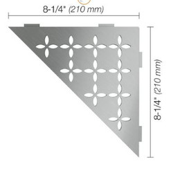 Schluter Shelf-E Triangular Floral Stainless Steel SES1 D5 EB
